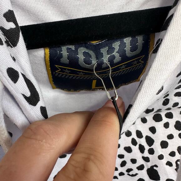 New mens toku white hooded short sleeve animal print top size large - Picture 4 of 9